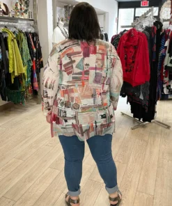 Jess & Jane Villa Chiffon Contrast Tunic Top, Multi Jess & Jane