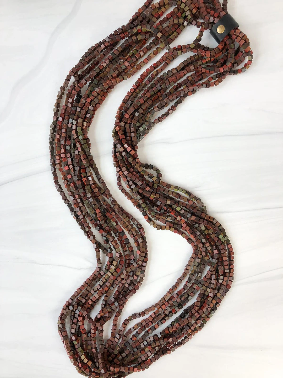 Jianhui London Jianhui London Hand Painted The Next Pashmina Beaded Necklace, Wine/Green