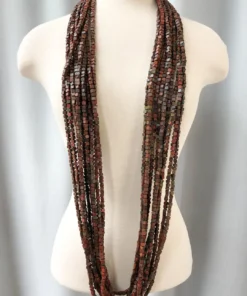 Jianhui London Jianhui London Hand Painted The Next Pashmina Beaded Necklace, Wine/Green