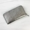 Jijou Capri Kate Metallic Leather Wallet, Silver Jijou Capri