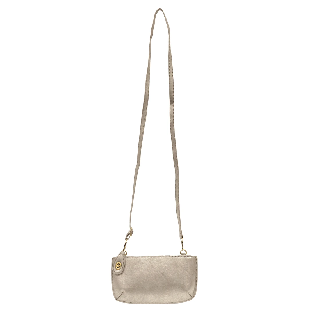 Joy Susan Lustre Lux Crossbody Wristlet Clutch, Silver