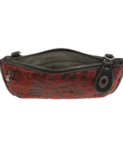 Joy Susan Joy Susan Mini Crossbody Wristlet Clutch, Red Faux Fur Abstract