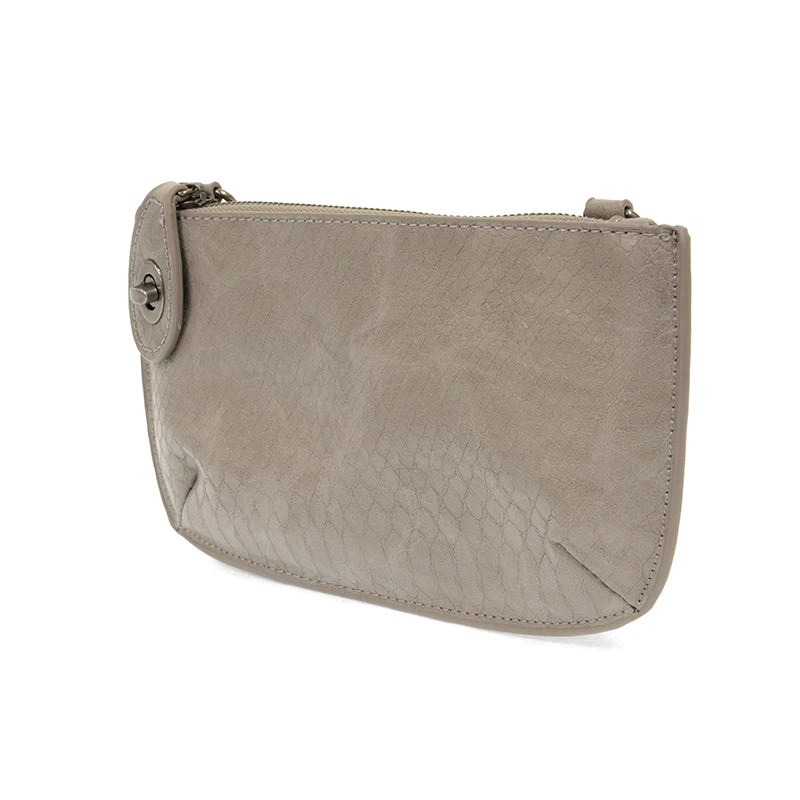 Joy Susan Python Mini Crossbody Wristlet Clutch, Smoke Grey Joy Susan