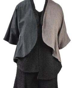 Khangura Dolman Sleeve Open Bolero Jacket, Brown/Black