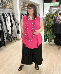 Kozan Marianna Tunic, Magenta Cut-Out Kozan