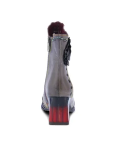 L'Artiste L'Artiste Striolle Flower Motif Boot In Grey Multi