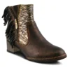 L'Artiste L'Artiste Kami Fringe Bootie In Bronze Multi