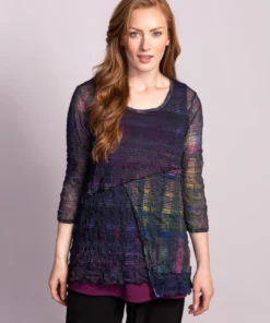 Liv By Habitat Clothes Liv By Habitat Maddie Tunic, Grapeseed Layered Plaid