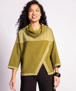 Liv By Habitat Clothes Overlay Cowl Top, Dark Citron