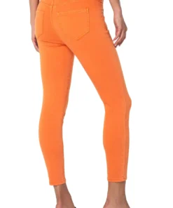 Liverpool Los Angeles Liverpool Los Angeles Gia Glider Crop Skinny, Orange Twist