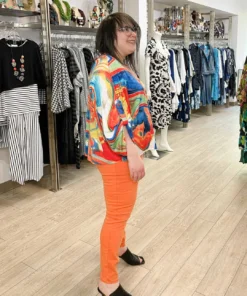 Liverpool Los Angeles Liverpool Los Angeles Gia Glider Crop Skinny, Orange Twist