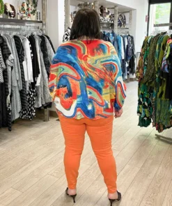 Liverpool Los Angeles Liverpool Los Angeles Gia Glider Crop Skinny, Orange Twist