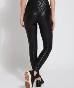 Lysse Lysse Patterned Matilda Foil Leggings, Black Foil Tracks