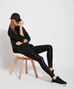 Lysse Lysse Patterned Matilda Foil Leggings, Black Foil Tracks