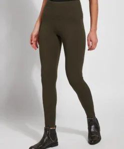 Lysse Ponte Signature Center Seam Legging, Deep Olive Lysse