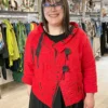 Mara Gibbucci Embroidered Short Jacket, Red Mara Gibbucci