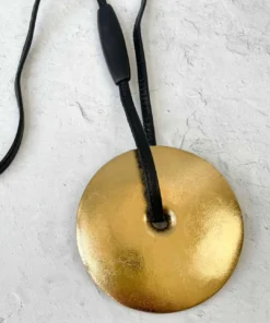 Monies Monies Large Round Pendant Necklace, Gold