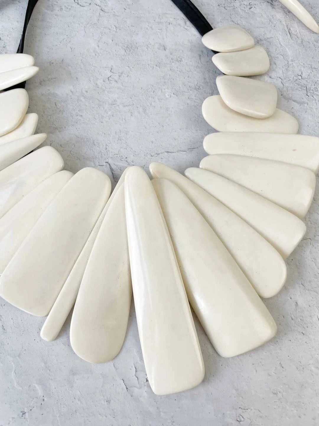 Monies Leather & Bone Bib Necklace, Bone