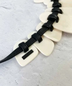 Monies Leather & Bone Bib Necklace, Bone