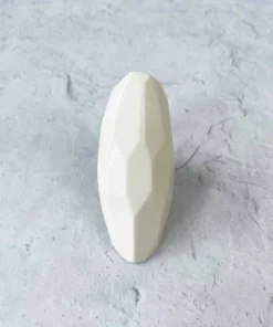 Monies Monies Long Faceted Carved Bone Ring, Bone