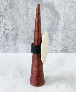 Monies Monies Long Faceted Carved Bone Ring, Bone