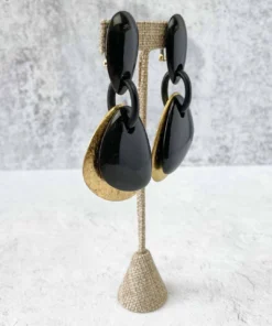 Monies Rio Earclips, Black/Gold