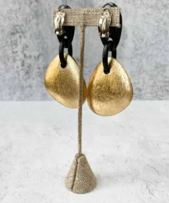 Monies Rio Earclips, Black/Gold