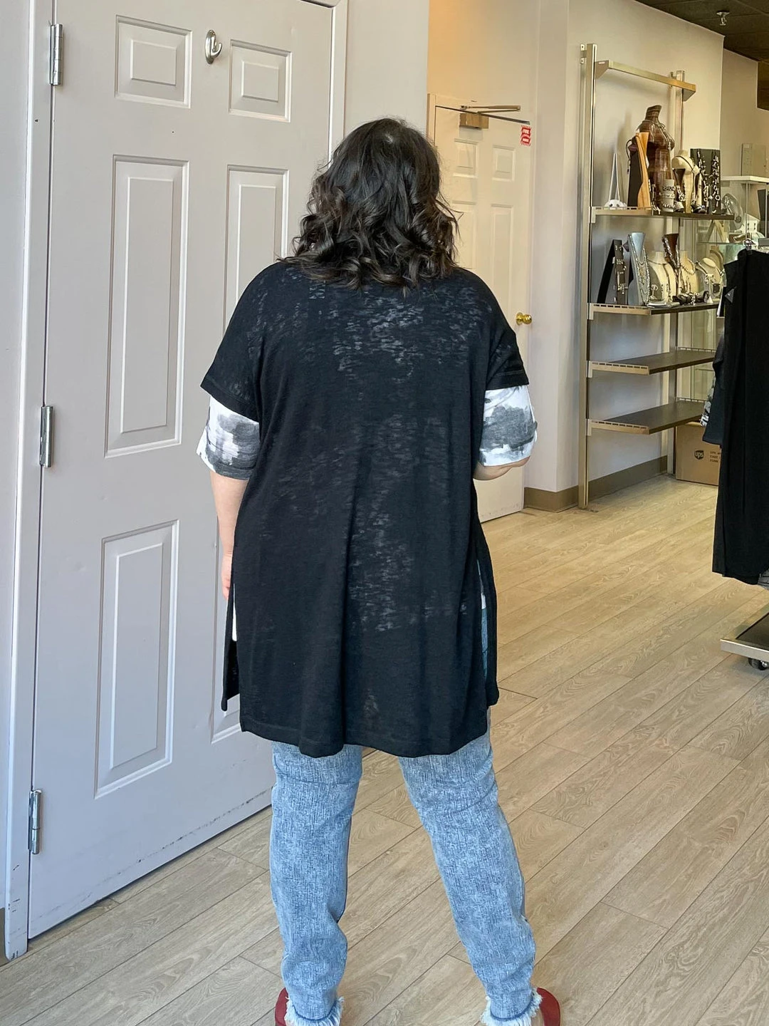 Nally And Millie Nally & Millie Lightweight Slub Knit Cover Up, Black