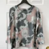 Nally And Millie Nally & Millie Brushed Tie Dye Boxy Top, Grey/Pink