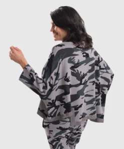 Alembika Alembika Urban Camo Hi Lo Boxy Top, Grey