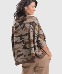 Alembika Alembika Urban Camo Hi Lo Boxy Top, Brown