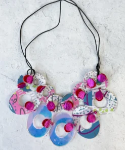 Pattern Gems Harmony Necklace, Iridescent/Magenta Pattern Gems