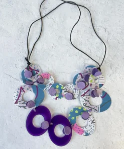 Pattern Gems Pattern Gems Harmony Necklace, Purple/Teal
