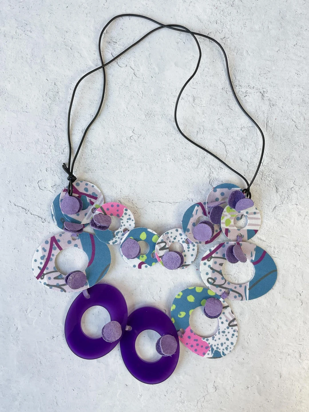 Pattern Gems Pattern Gems Harmony Necklace, Purple/Teal