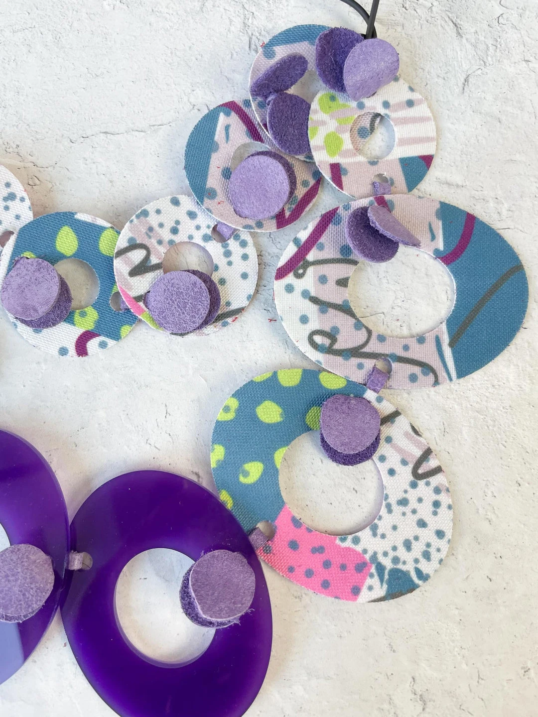 Pattern Gems Pattern Gems Harmony Necklace, Purple/Teal