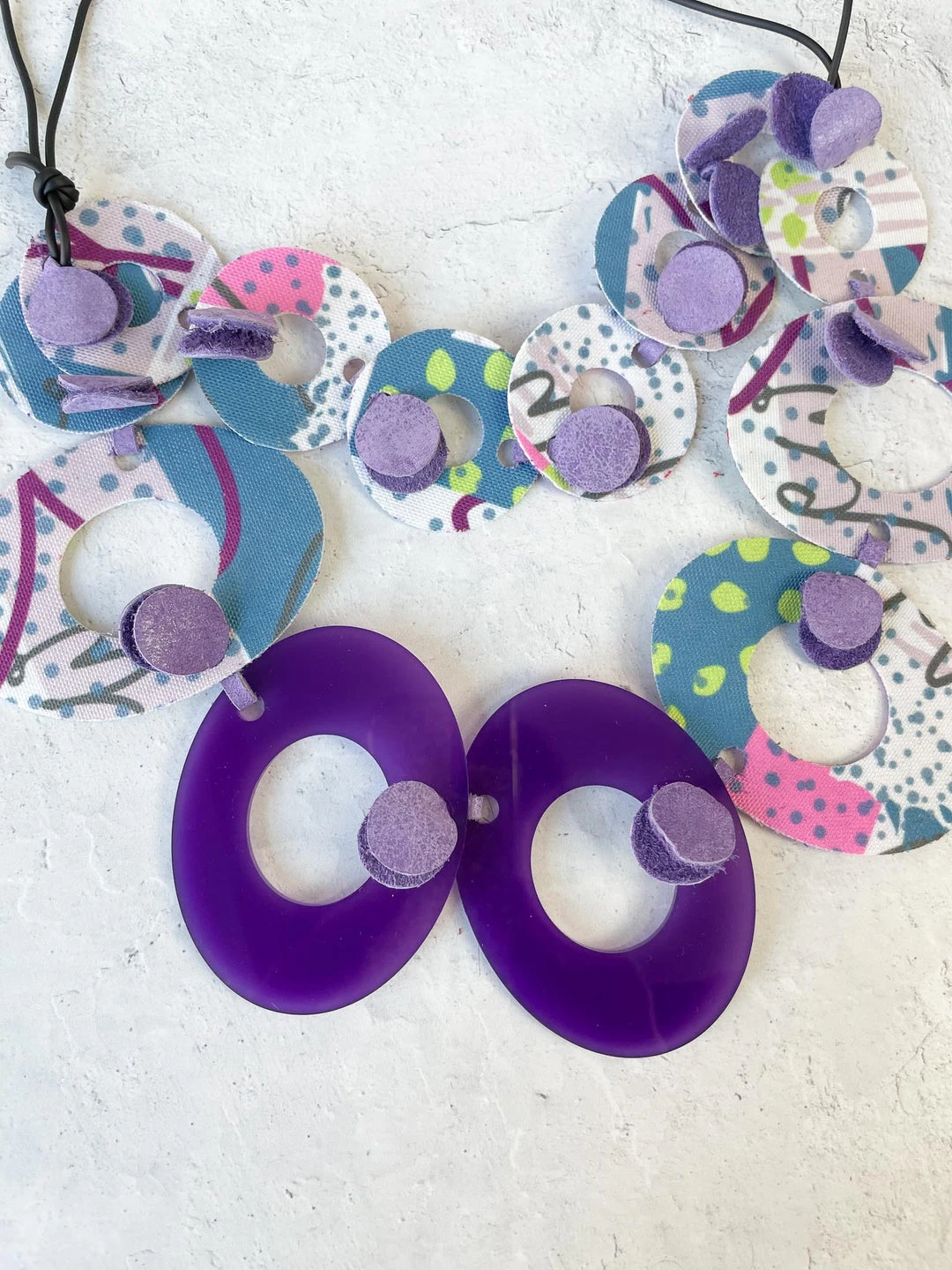 Pattern Gems Pattern Gems Harmony Necklace, Purple/Teal