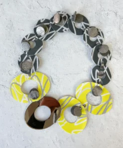 Pattern Gems Melody Necklace, Bronze Mirror/Yellow