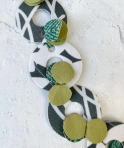 Pattern Gems Rhythm Necklace, Clear Teal/Yellow