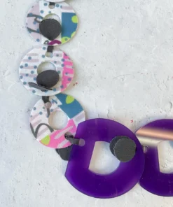 Pattern Gems Rhythm Necklace, Purple/Teal Pattern Gems