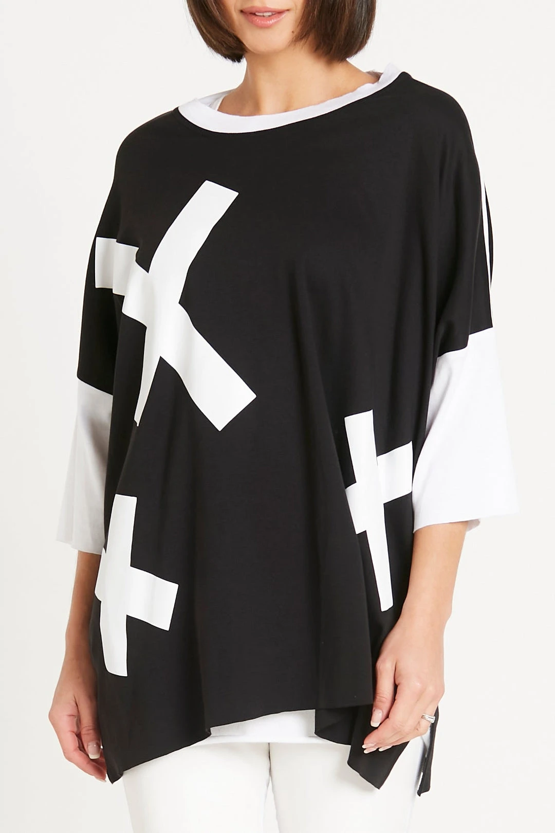 Planet X-T Tee, Black/White