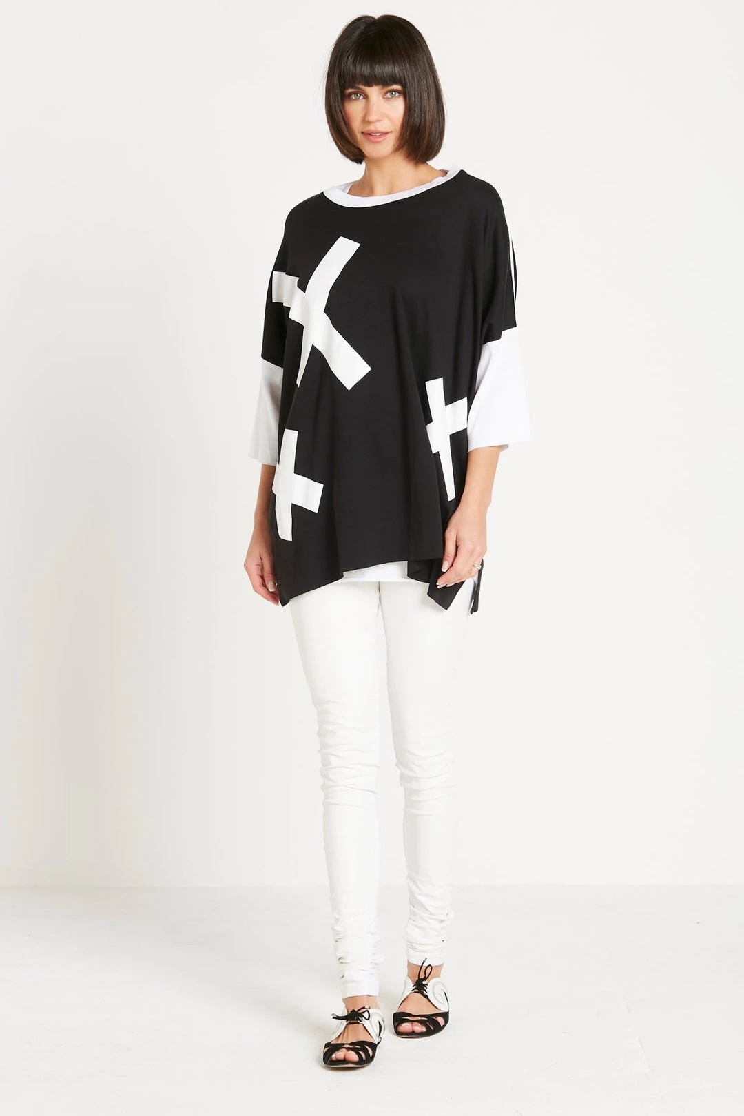 Planet X-T Tee, Black/White