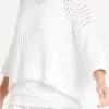 Planet Planet Crop Fisherman Sweater, White