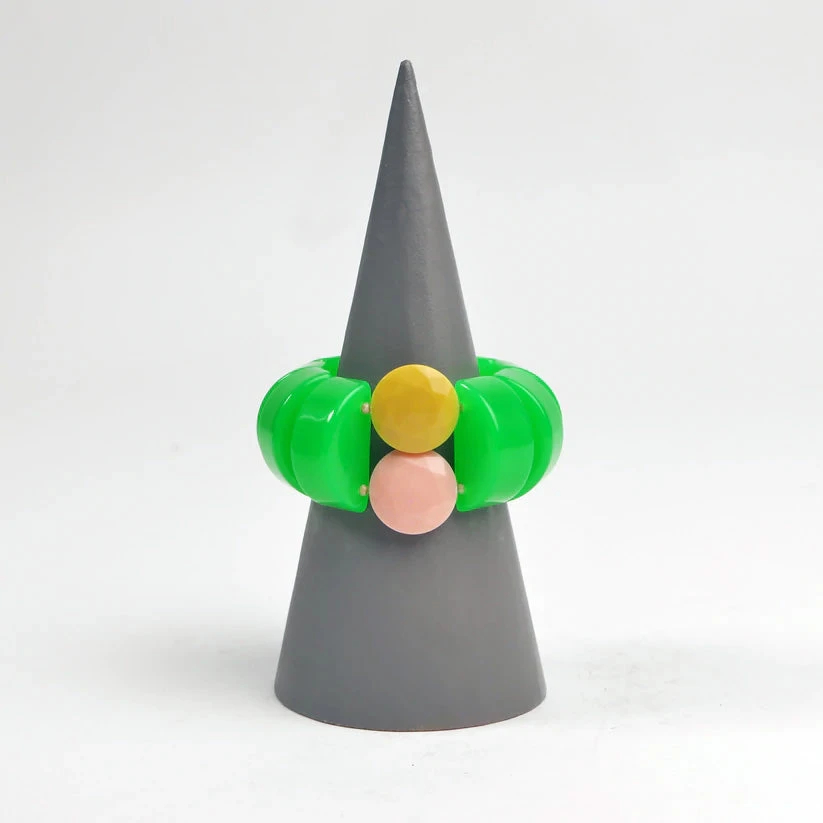 Michaela Malin Puglia Bracelet, Neon Green/Pink