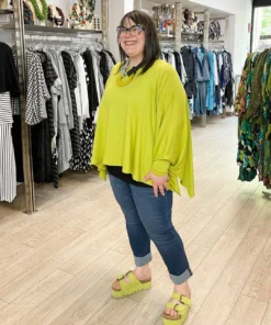 Pure Essence Oversized Poncho Top, Kiwi