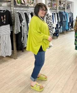 Pure Essence Oversized Poncho Top, Kiwi