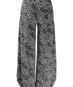 Q'Neel Q'Neel Crackle Print Lantern Pant, Black/Tan