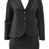 Q'Neel Ponte Pocket Blazer, Black