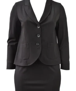 Q'Neel Ponte Pocket Blazer, Black