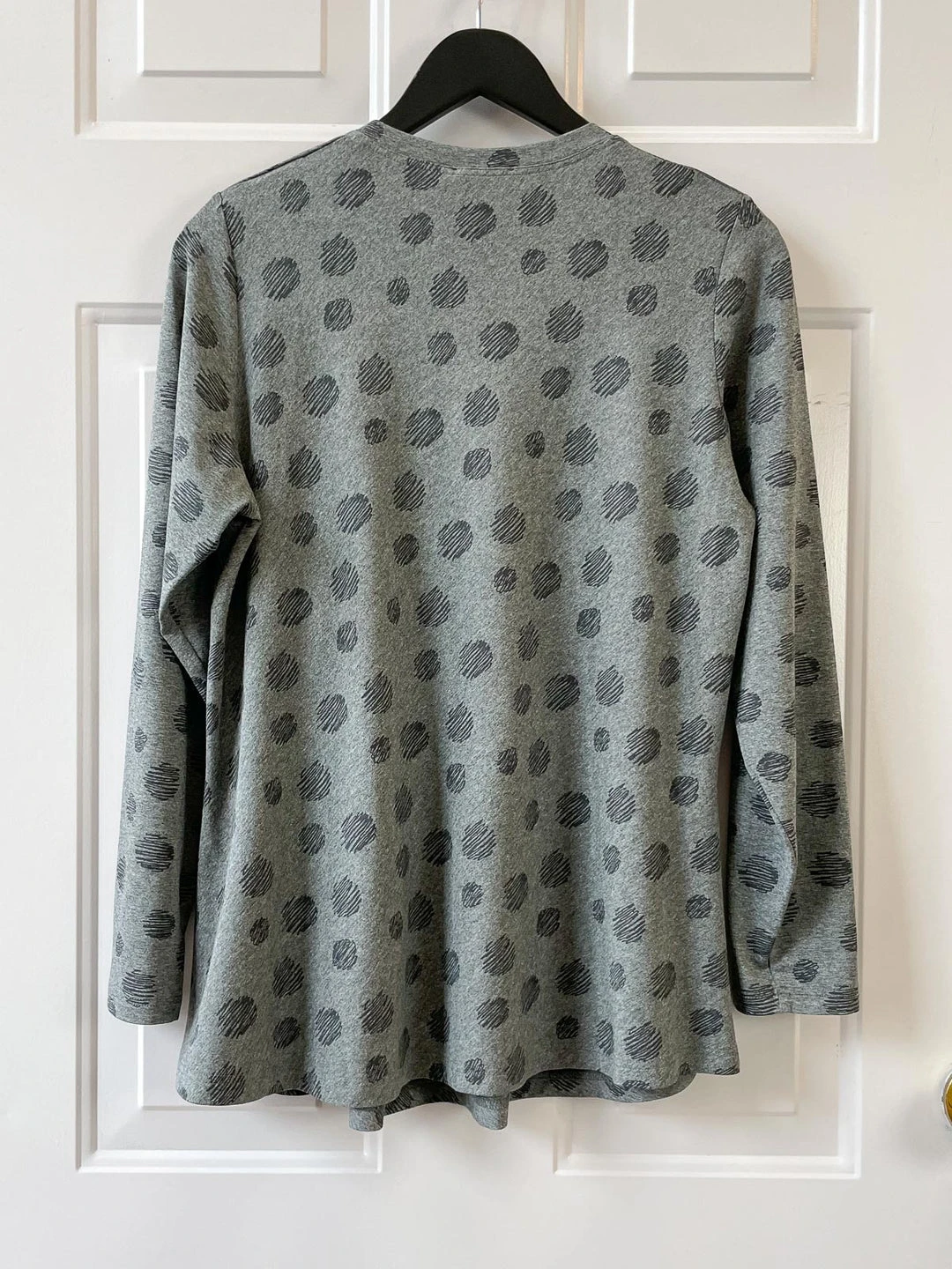 Q'Neel Scribble Dot Scoop Neck Top, Grey Q'Neel