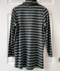 Q'Neel Striped Turtle Neck Tunic, Black/Grey Q'Neel